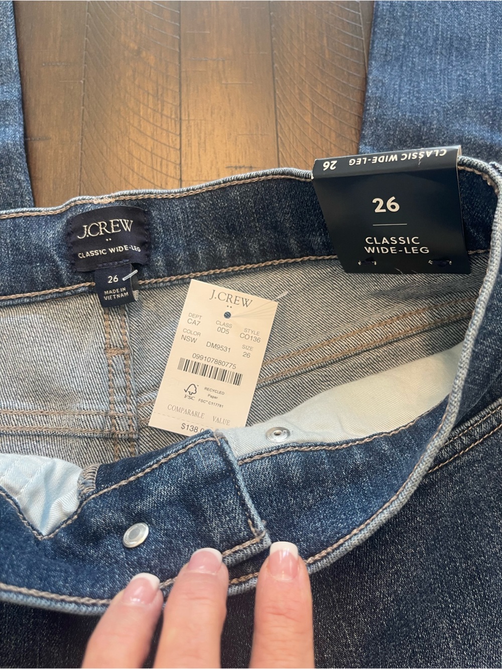 J. Crew NWT Women Classic Blue Wide-Leg Jeans sz26 CO136 - Picture 7 of 11
